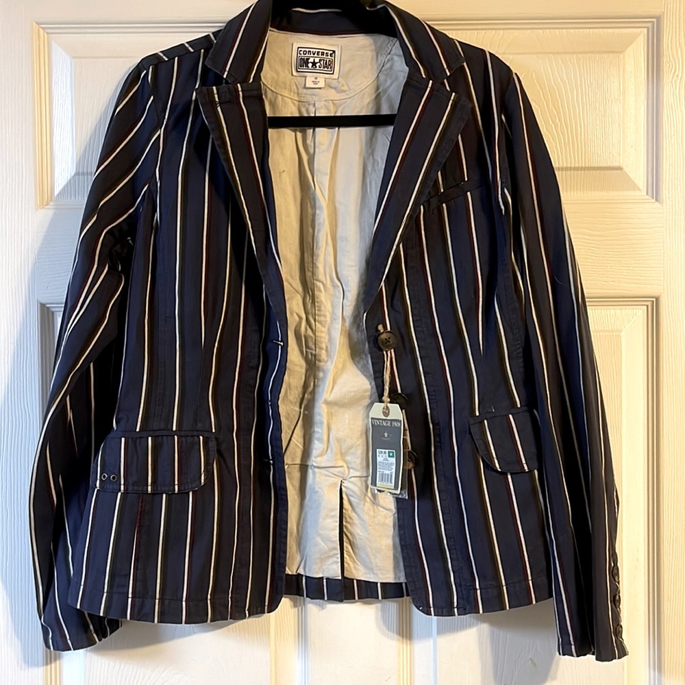 Converse Navy Blue Striped Blazer